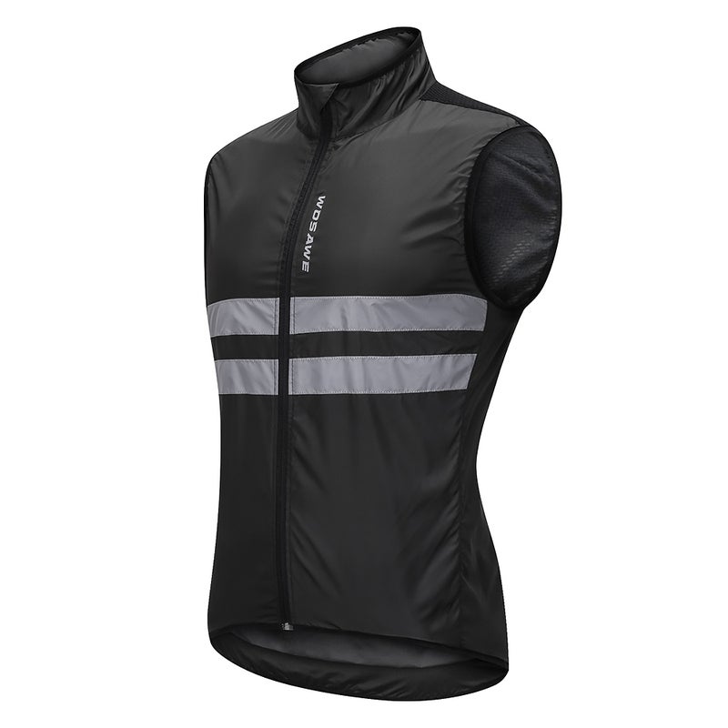 Wosawe Sleeveless Breathable MTB Bike Riding Sport Jacket Black/White