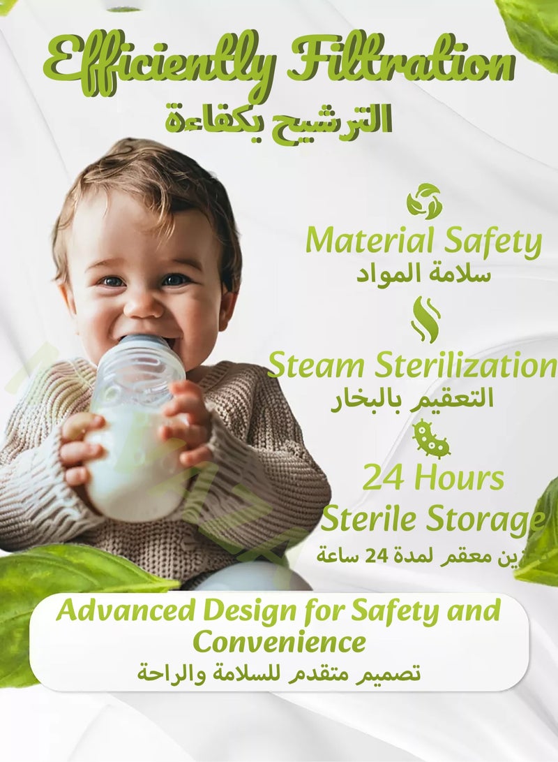 High-capacity ElectBaby Bottle Warmer with LCD Display, Multi-functional Fast Milk Warmer with Time Display, Fits 4-6 Bottles, Accurate Temperature Control,Touch Button and Large Capacityric Steam Sterilizer