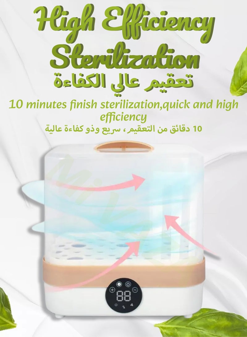 High-capacity ElectBaby Bottle Warmer with LCD Display, Multi-functional Fast Milk Warmer with Time Display, Fits 4-6 Bottles, Accurate Temperature Control,Touch Button and Large Capacityric Steam Sterilizer