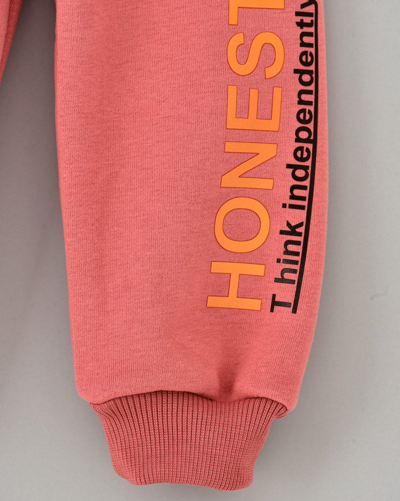Slogan Printed Mid-Rise Joggers Pink