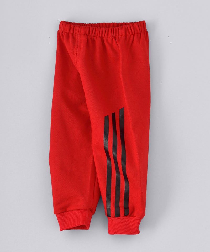 3-Stripes Detail Mid-Rise Joggers Red/Black