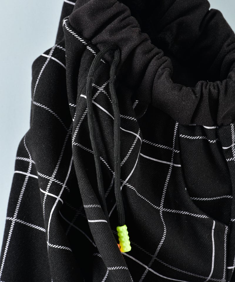 Checked Printed Mid -Rise Joggers Black/White