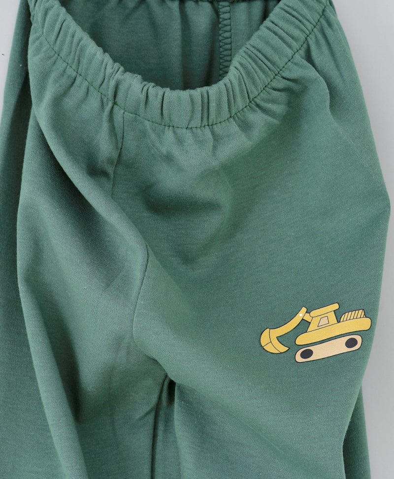 Solid Pattern Mid-Rise Joggers Green/Yellow