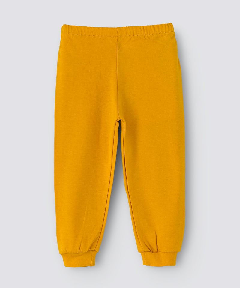 Solid Pattern Mid-Rise Joggers Yellow