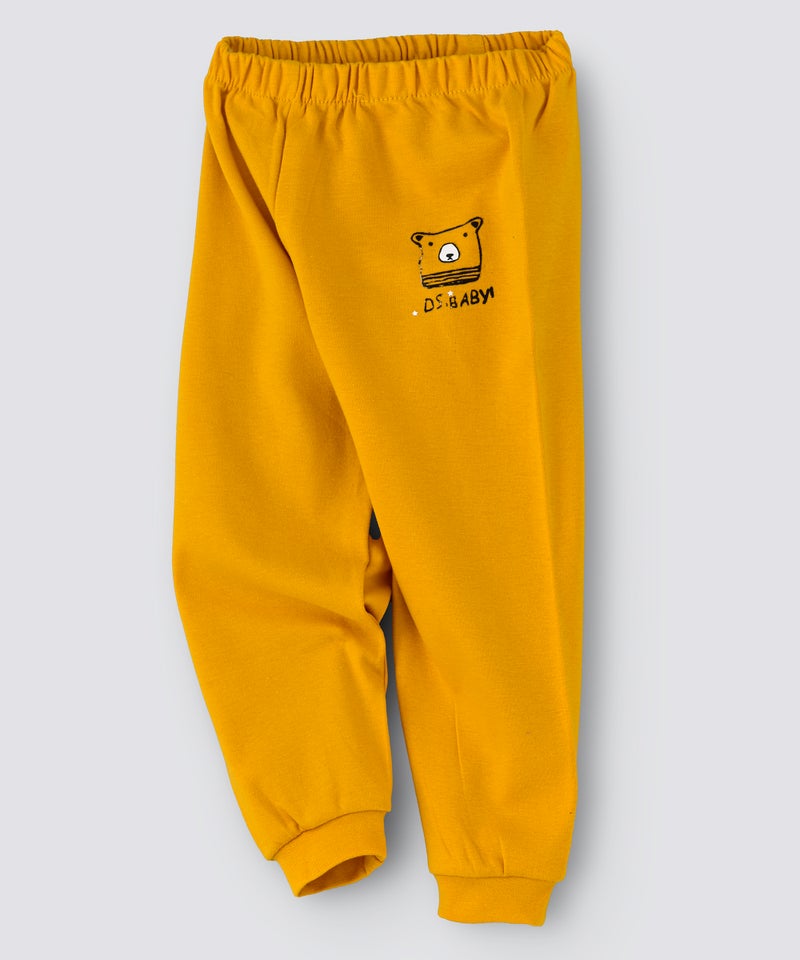 Solid Pattern Mid-Rise Joggers Yellow
