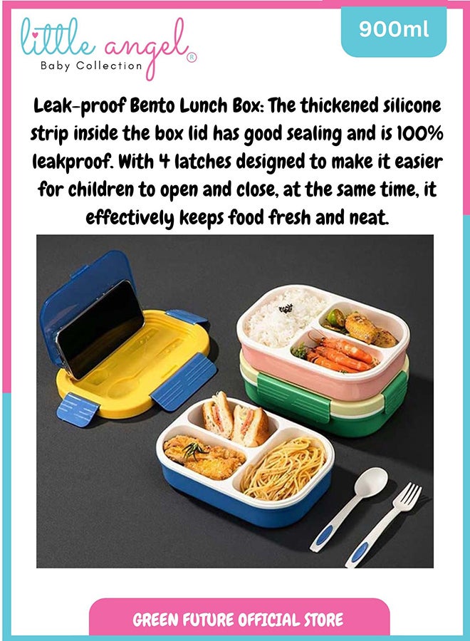 Kids Lunch Box Set with Spoon & Fork – Leakproof Food Storage, BPA-Free, Perfect for School & Travel