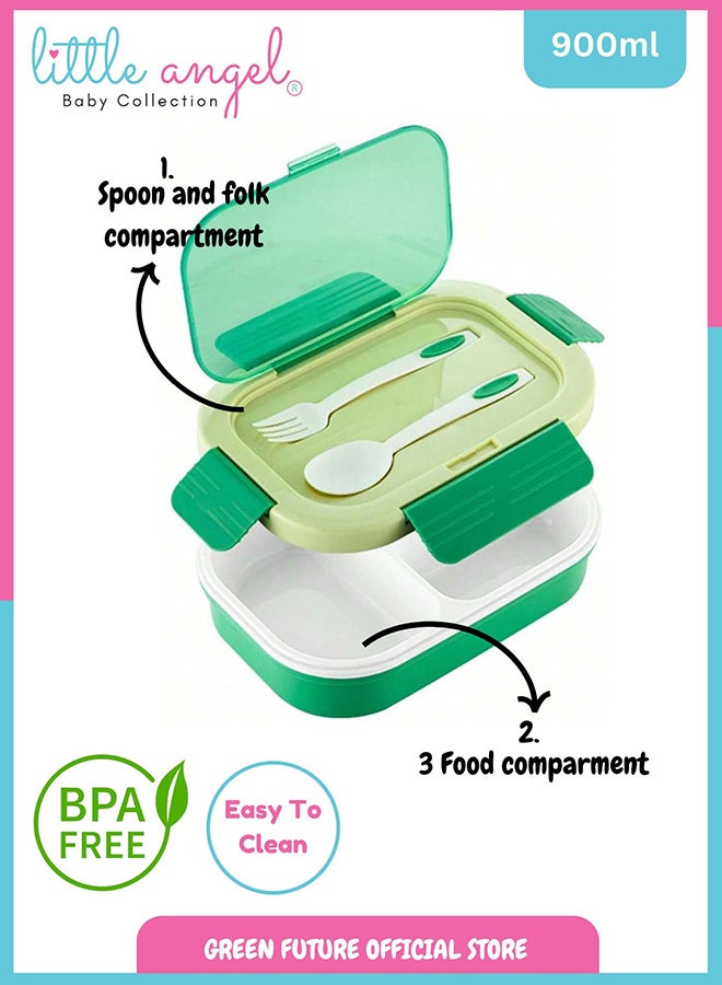 Kids Lunch Box Set with Spoon & Fork – Leakproof Food Storage, BPA-Free, Perfect for School & Travel