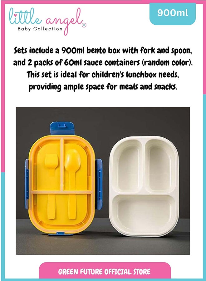 Kids Lunch Box Set with Spoon & Fork – Leakproof Food Storage, BPA-Free, Perfect for School & Travel