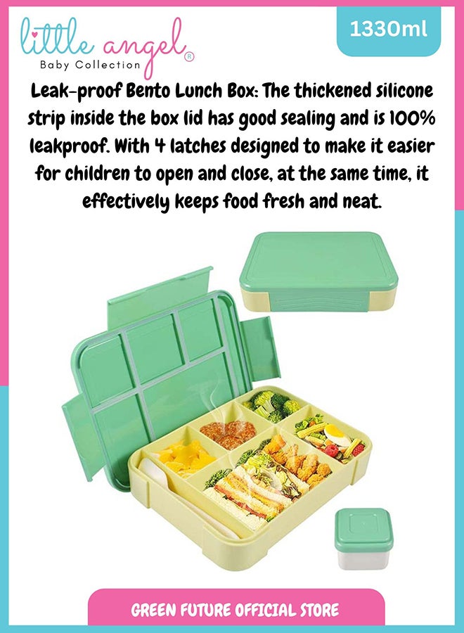 Kids Lunch Box with Compartments – Leak Proof Bento Lunch Box for School, Durable Toddler Food Storage Container with Cutlery, Ideal for Healthy Meals