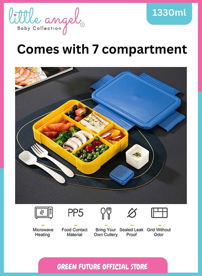 Kids Lunch Box with Compartments – Leak Proof Bento Lunch Box for School, Durable Toddler Food Storage Container with Cutlery, Ideal for Healthy Meals