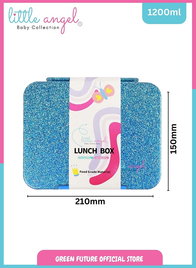 Sparkly Insulated Leakproof Bento Kids Lunch Box Wth 6 Compartments