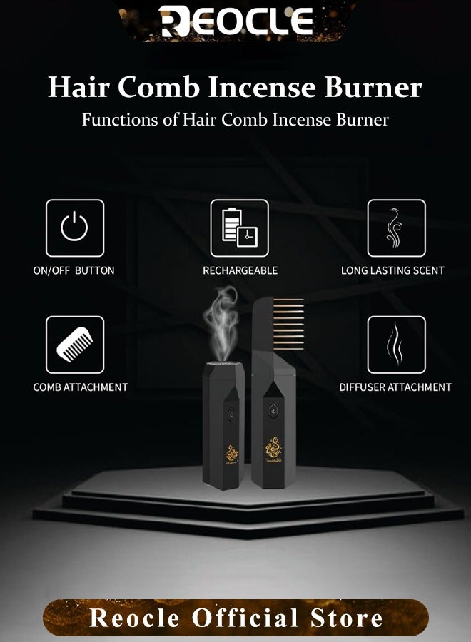 Electric Comb Incense Portable Comb Replaces Comb Head Rechargeable Incense Sticks with Replaces Comb Head Unique & Creative Gift for Girls & Women