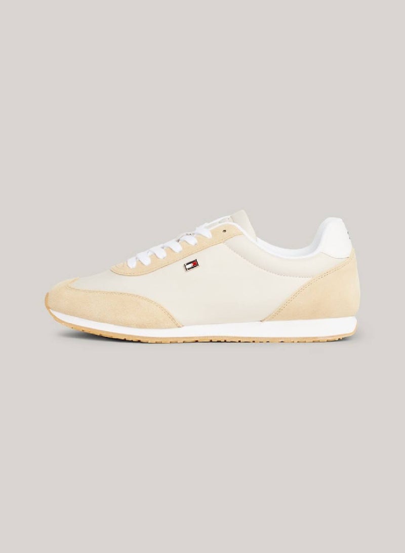 Women's Heritage Suede Flag Runner Trainers -  Suede upper, Beige
