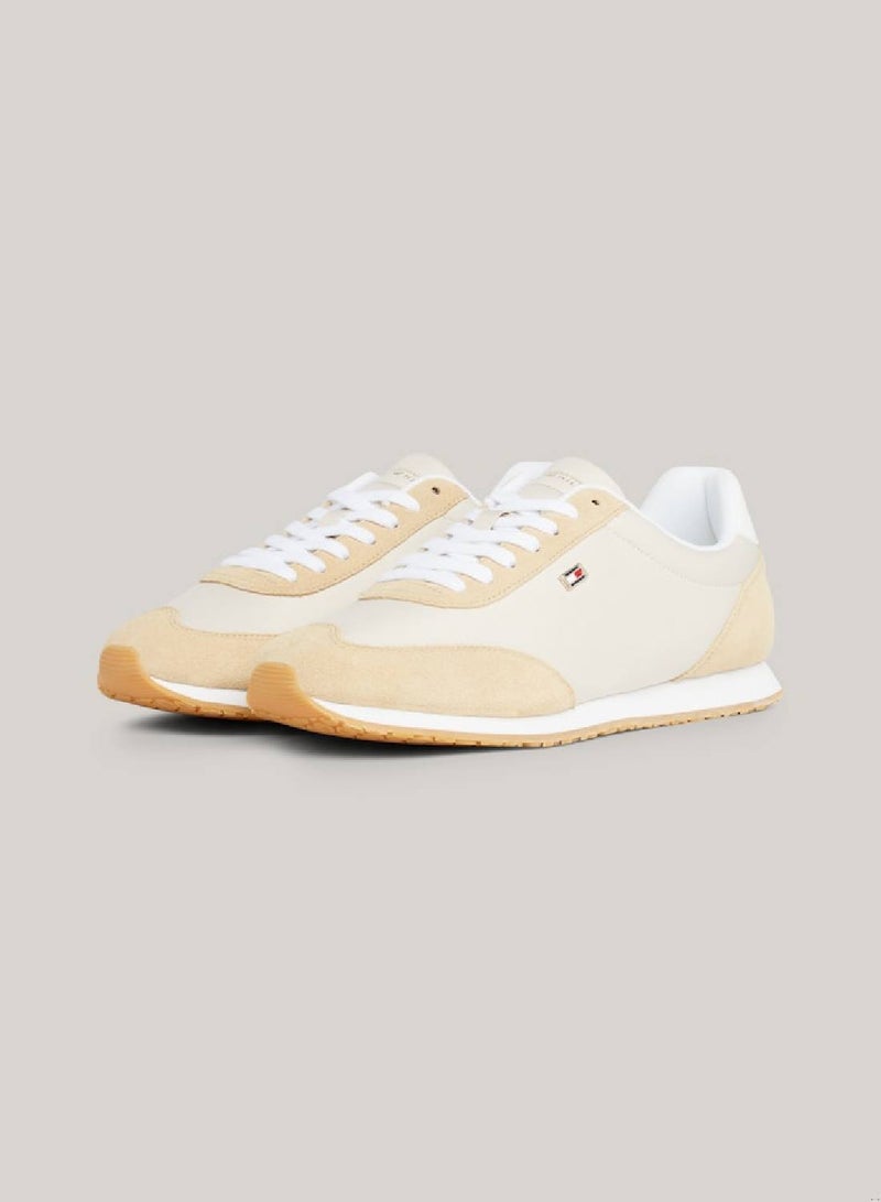 Women's Heritage Suede Flag Runner Trainers -  Suede upper, Beige