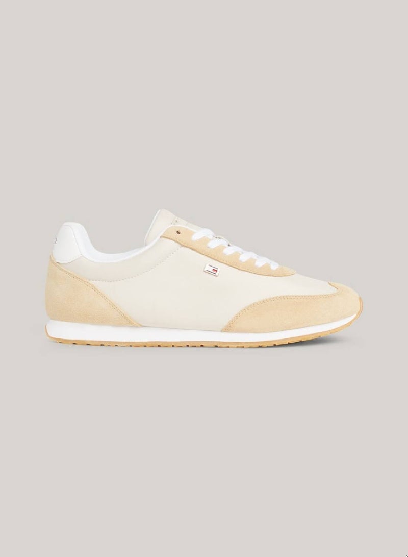 Women's Heritage Suede Flag Runner Trainers -  Suede upper, Beige