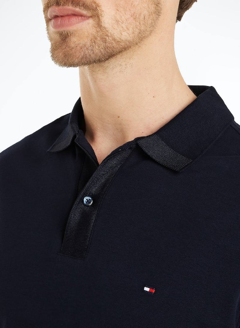 Men's Interlock Regular Fit Polo - Cotton, Blue
