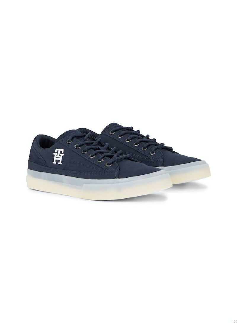 Men's Th Monogram Contrast Sole Trainers -  Recycled polyester mix upper, Blue