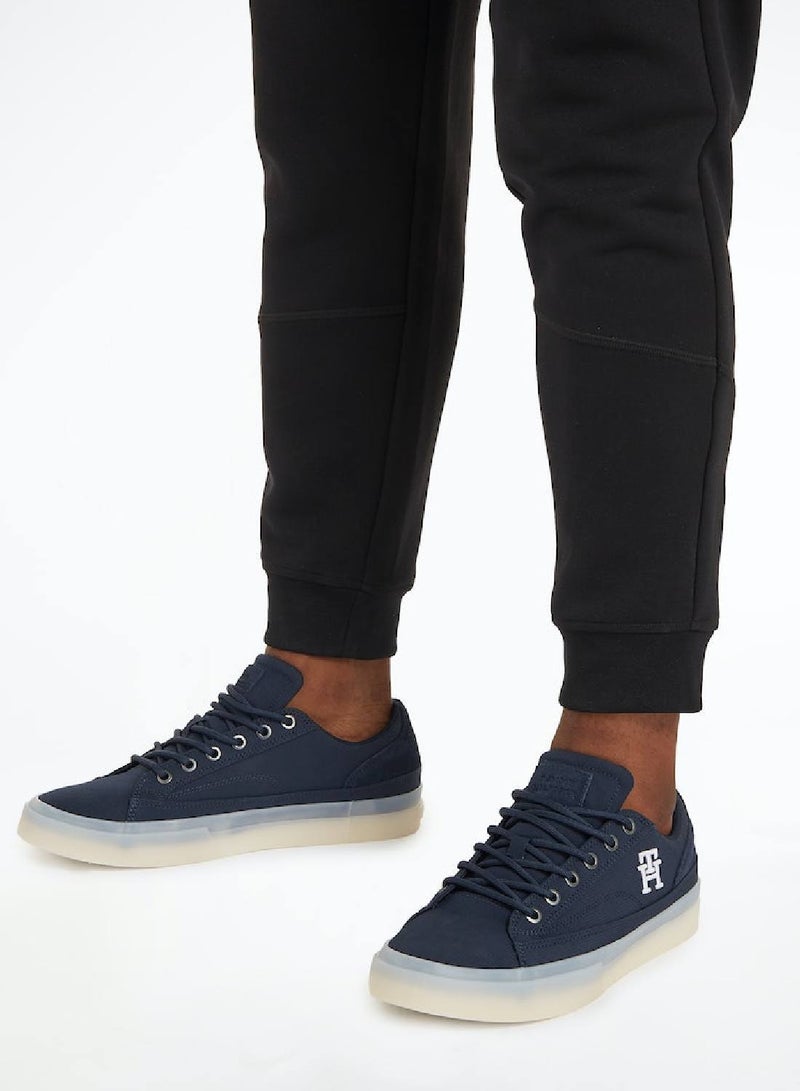 Men's Th Monogram Contrast Sole Trainers -  Recycled polyester mix upper, Blue