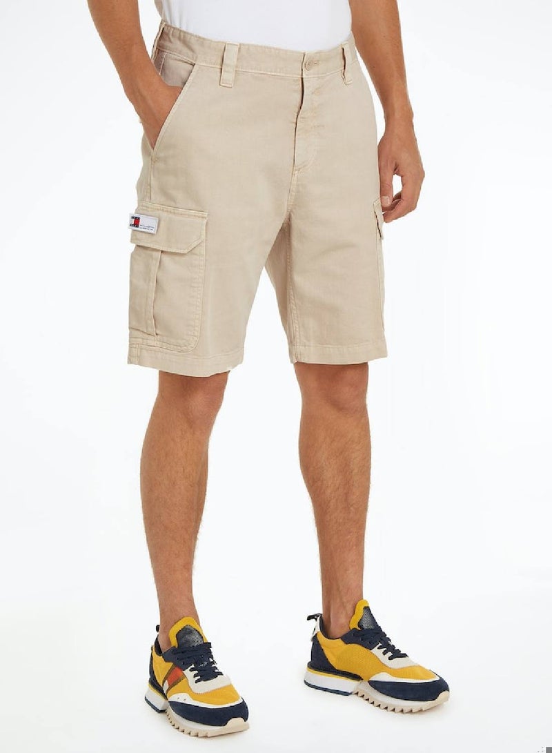 Men's Ethan Cargo Shorts - Cotton, Beige