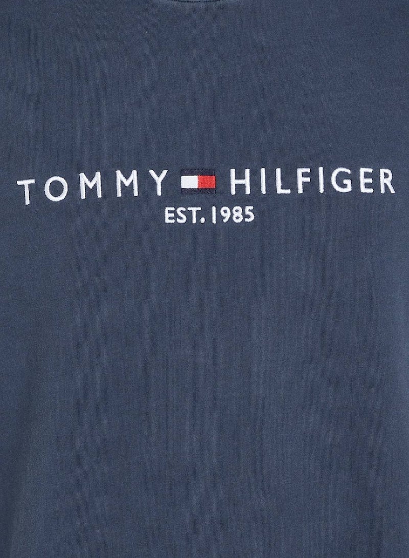 Men's GarneMen'st Dye Tommy Logo T-Shirt - Cotton, Blue