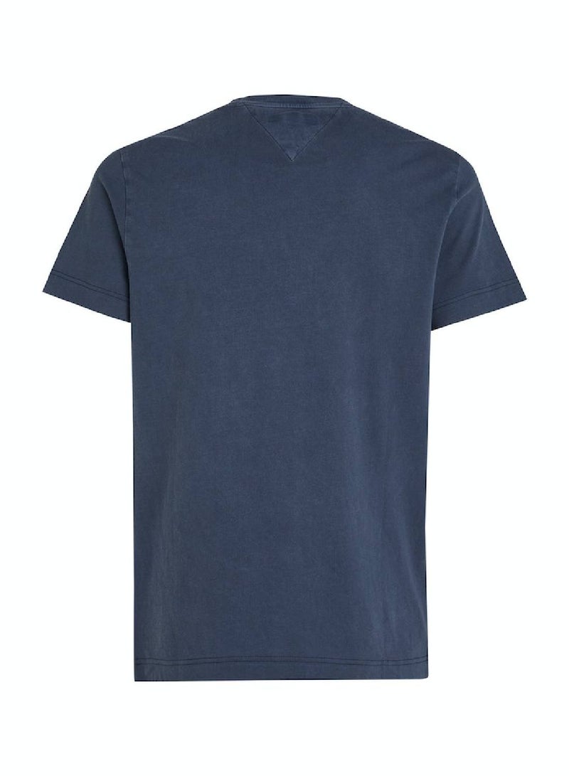 Men's GarneMen'st Dye Tommy Logo T-Shirt - Cotton, Blue
