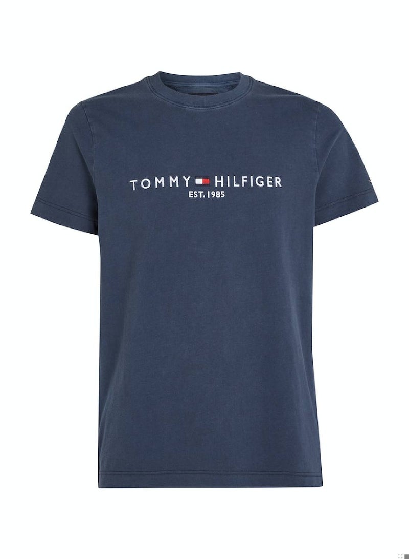 Men's GarneMen'st Dye Tommy Logo T-Shirt - Cotton, Blue