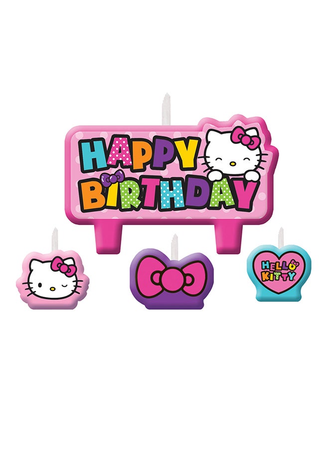 4-Piece Hello Kitty Rainbow Birthday Candle Party Supplies