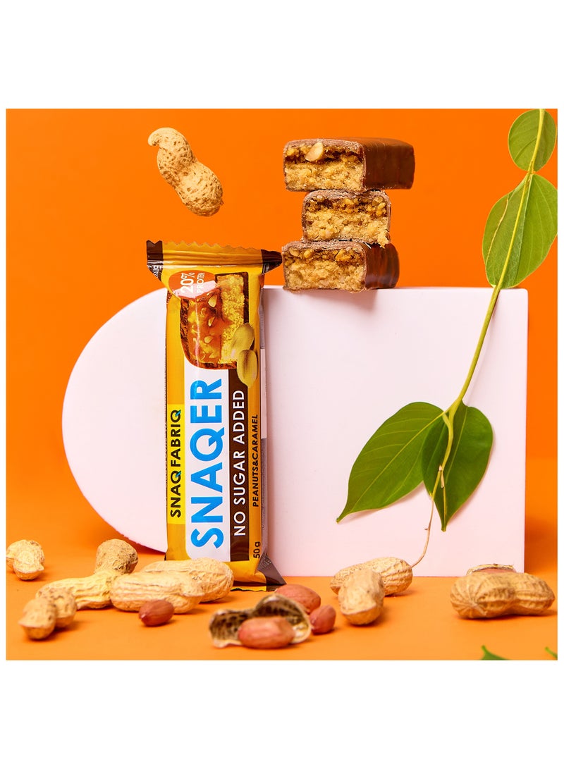 SNAQER Chocolate Protein bar with Peanuts and Caramel No Sugar Added 12x50g