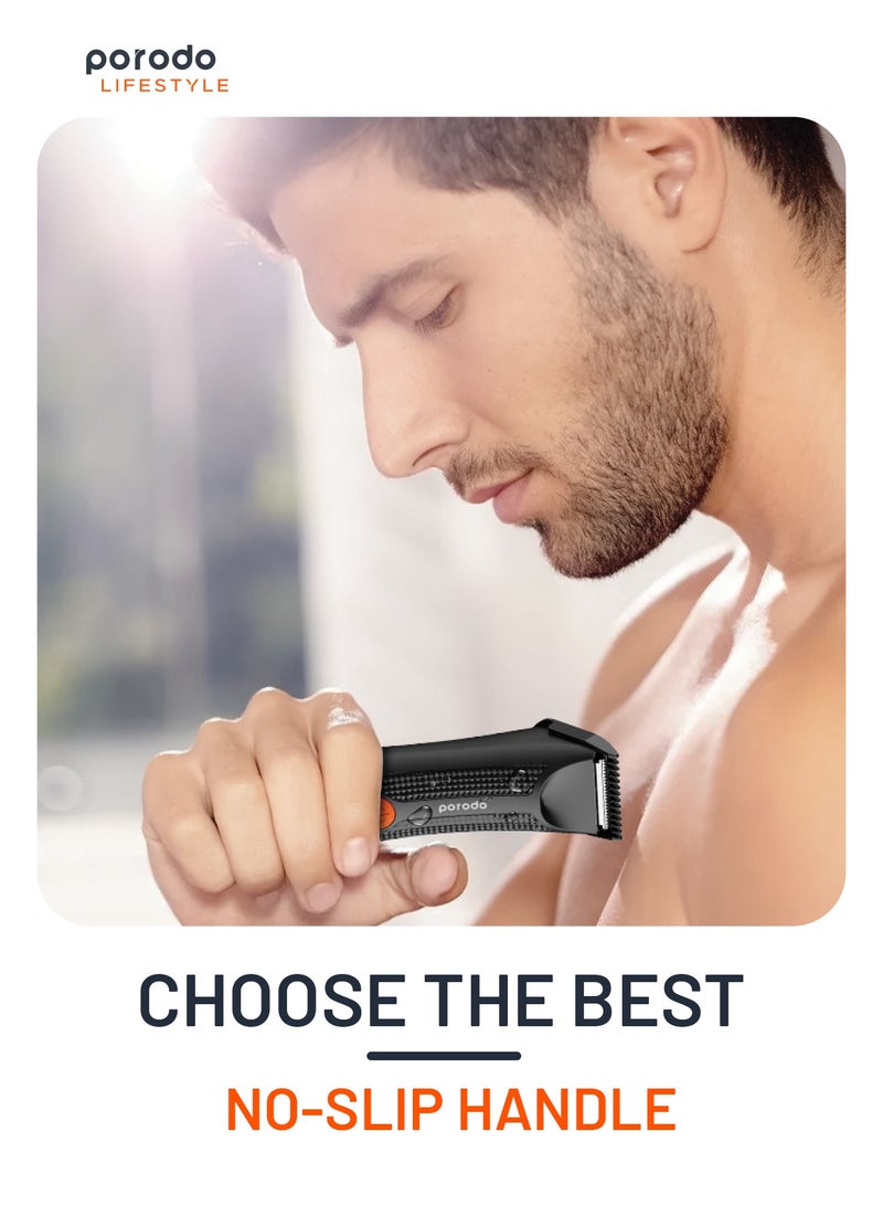 Private Hair Trimmer with Ergonomic No-Slip Handle and IPX5 Water Resistant / 80Minutes Working Time / Lightweight Design - Black