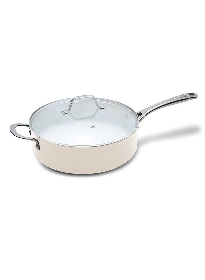 Cosmo Pan Cream : Non-Stick Ceramic Cookware,Stylish , Durable and Easy to Clean