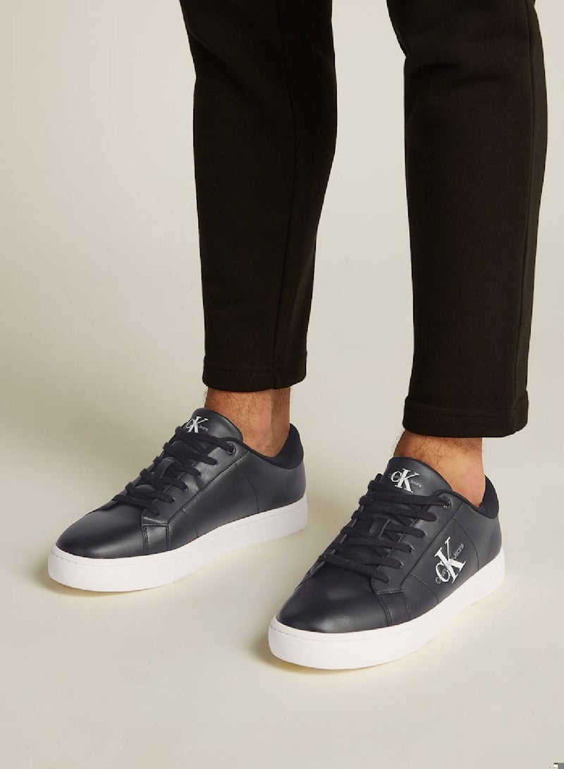 Men's Leather Trainers - Leather, Black