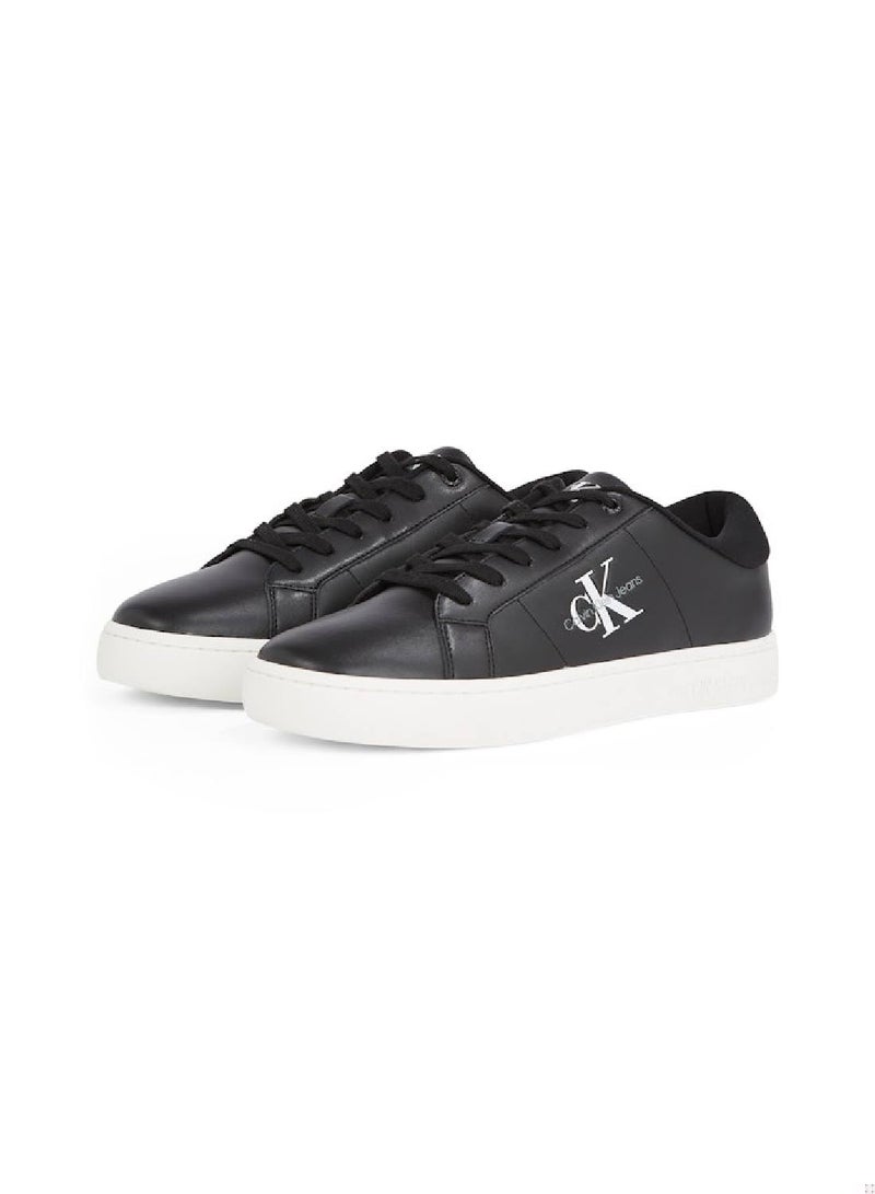 Men's Leather Trainers - Leather, Black