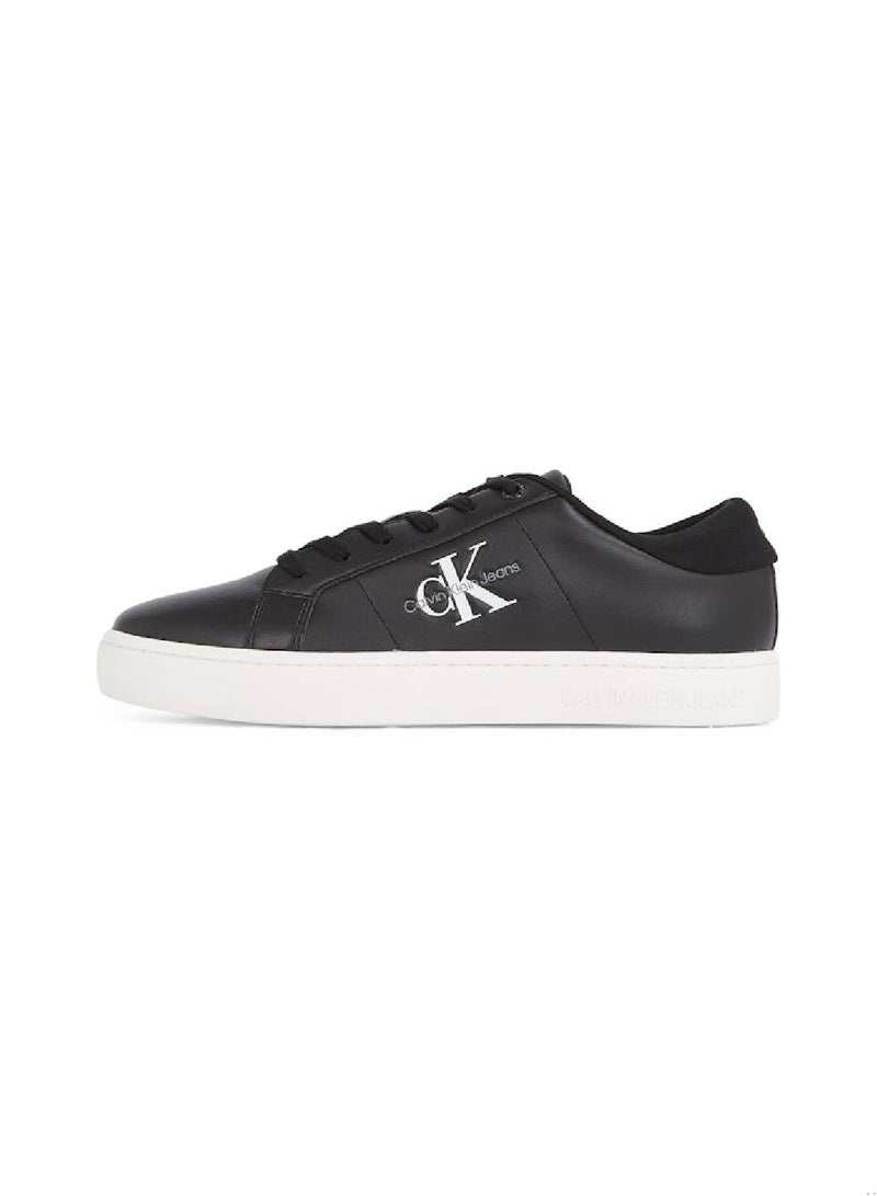 Men's Leather Trainers - Leather, Black