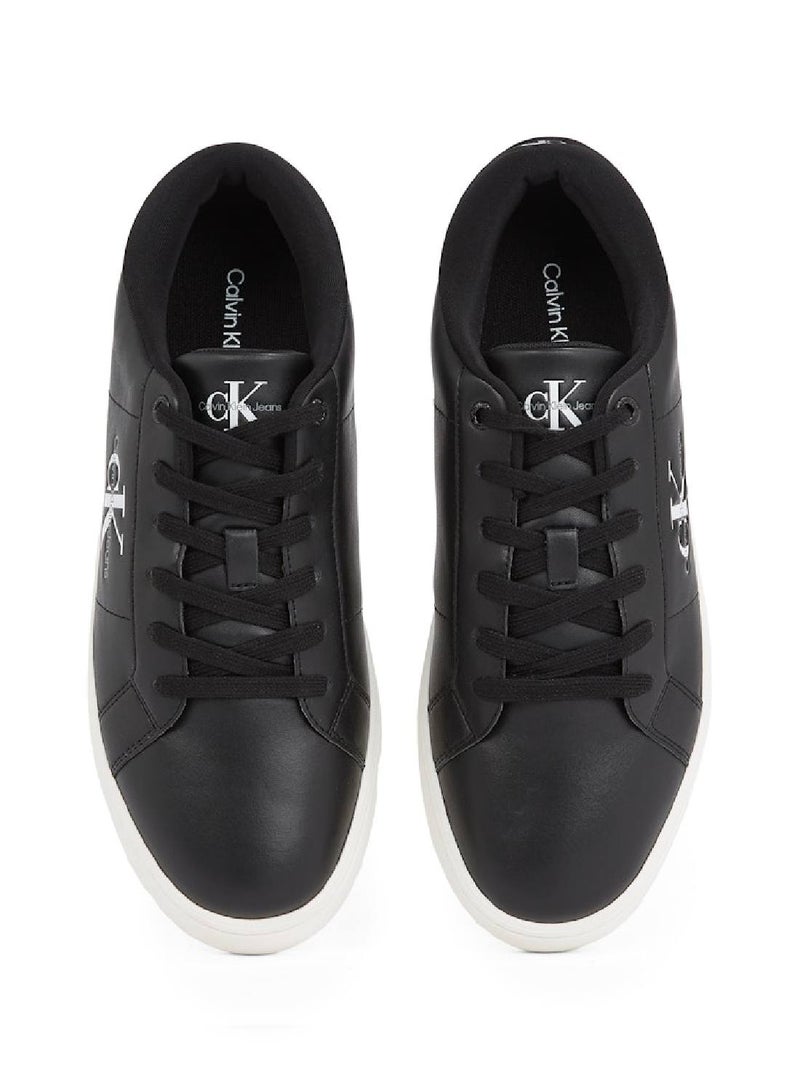 Men's Leather Trainers - Leather, Black