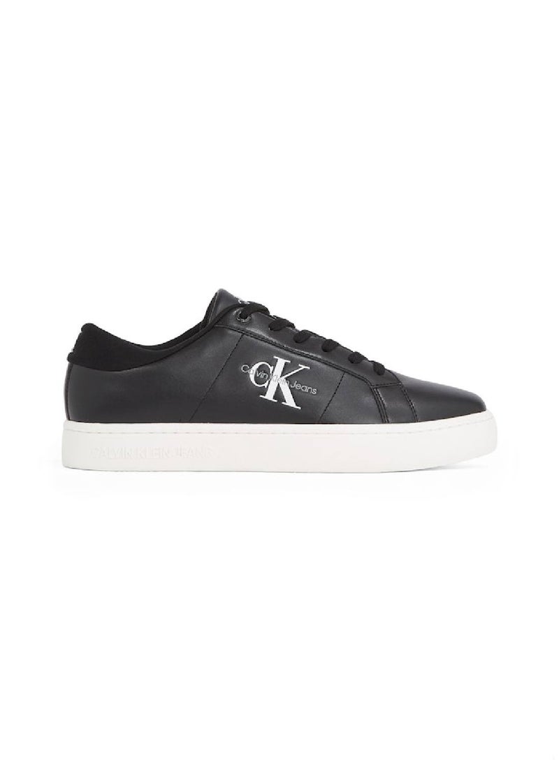 Men's Leather Trainers - Leather, Black