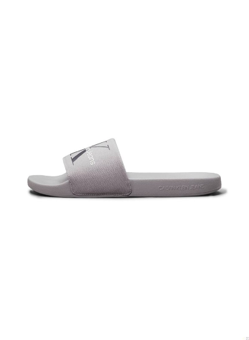 Men's Canvas Sliders - Recycled blend cotton canvas upper, Grey