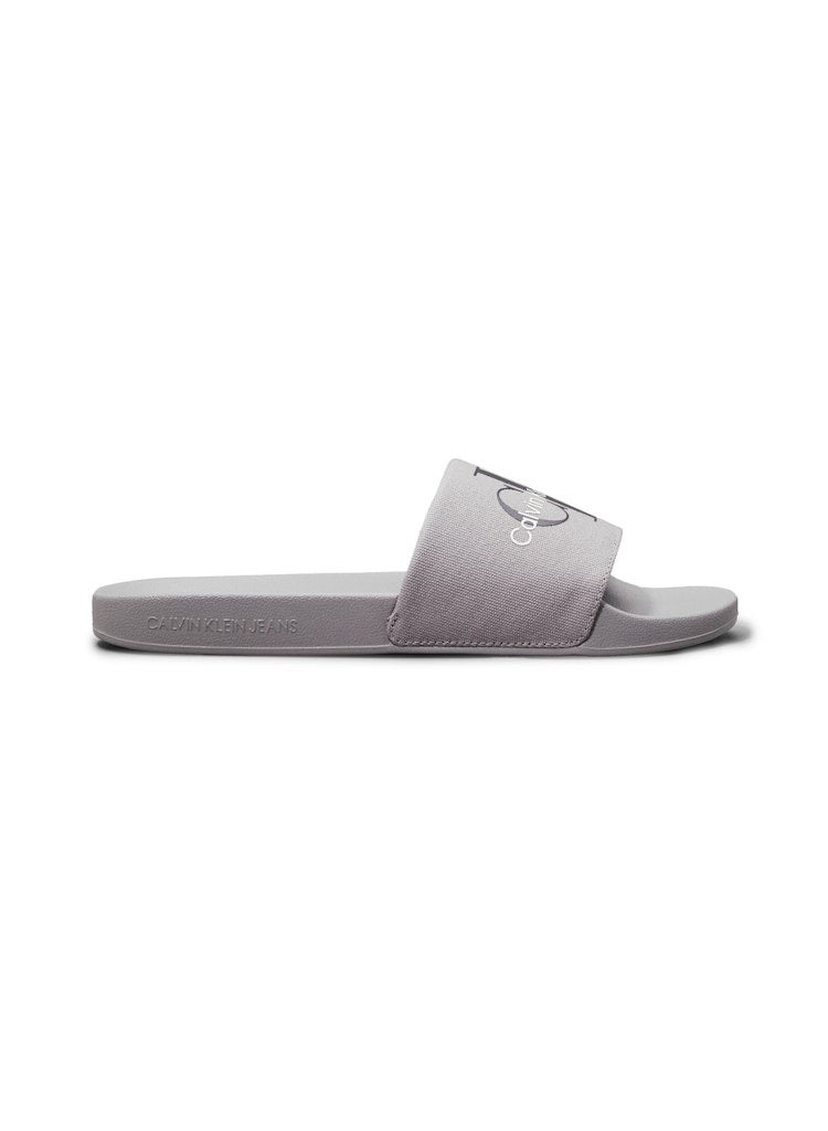 Men's Canvas Sliders - Recycled blend cotton canvas upper, Grey