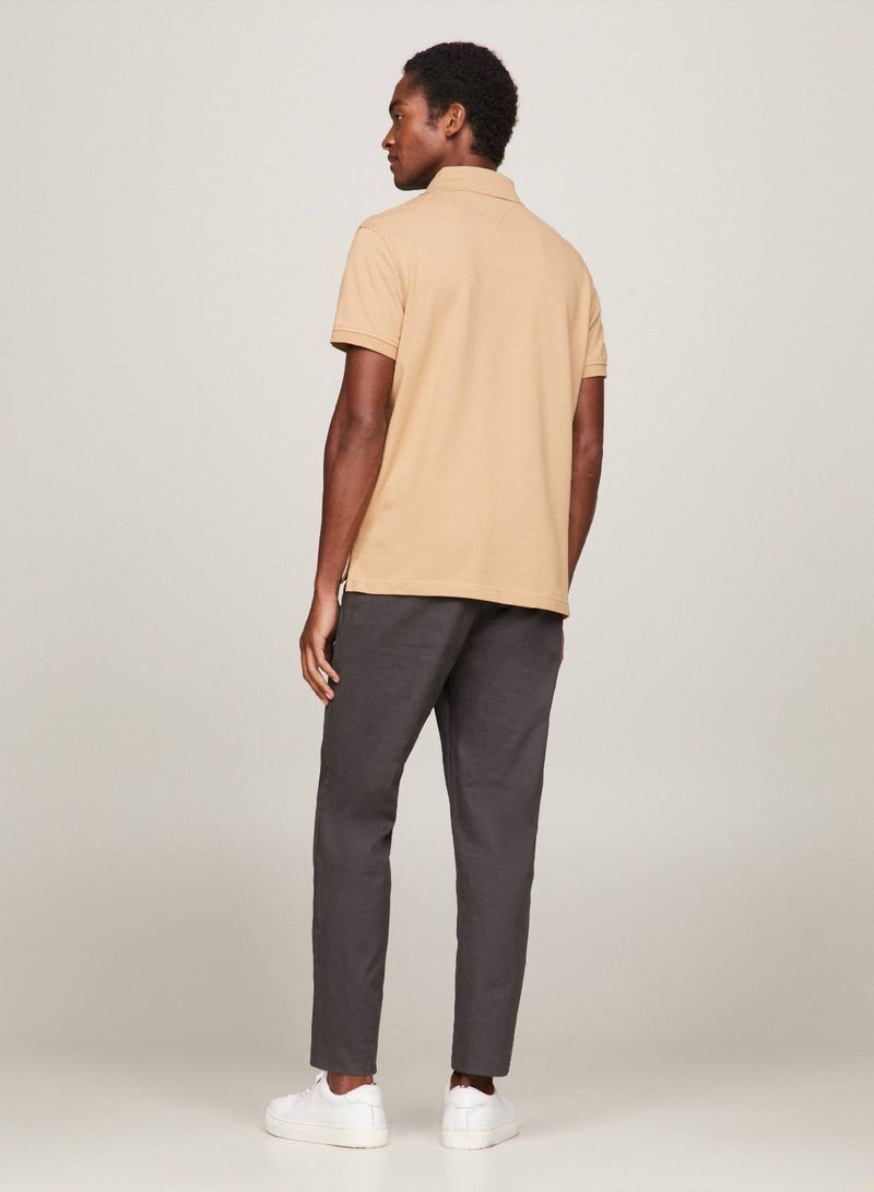 Men's 1985 Collection Flag Embroidery Regular Polo -  Stretch organic cotton, Green