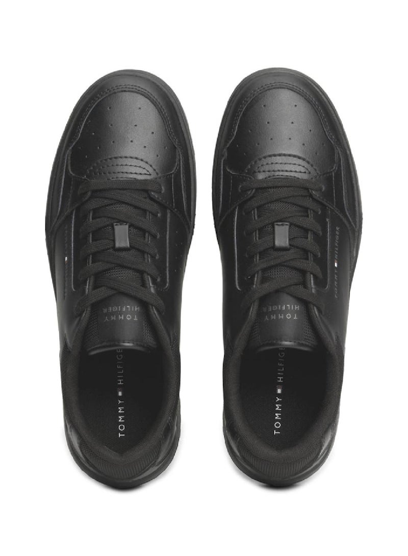 Men's Leather Basketball Trainers -  Leather mix upper, Black