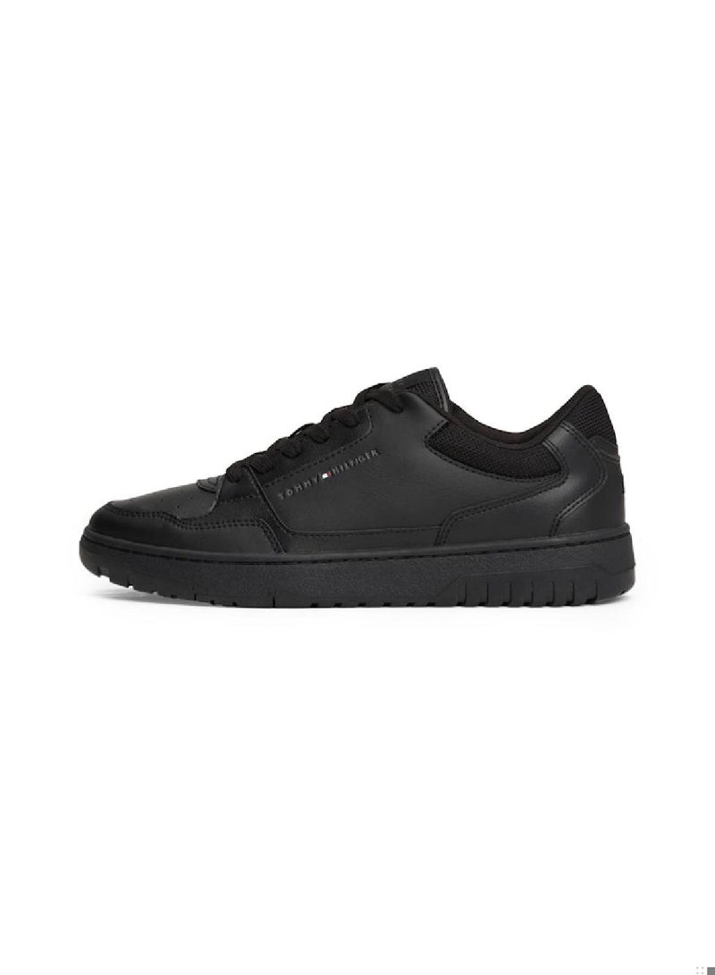 Men's Leather Basketball Trainers -  Leather mix upper, Black