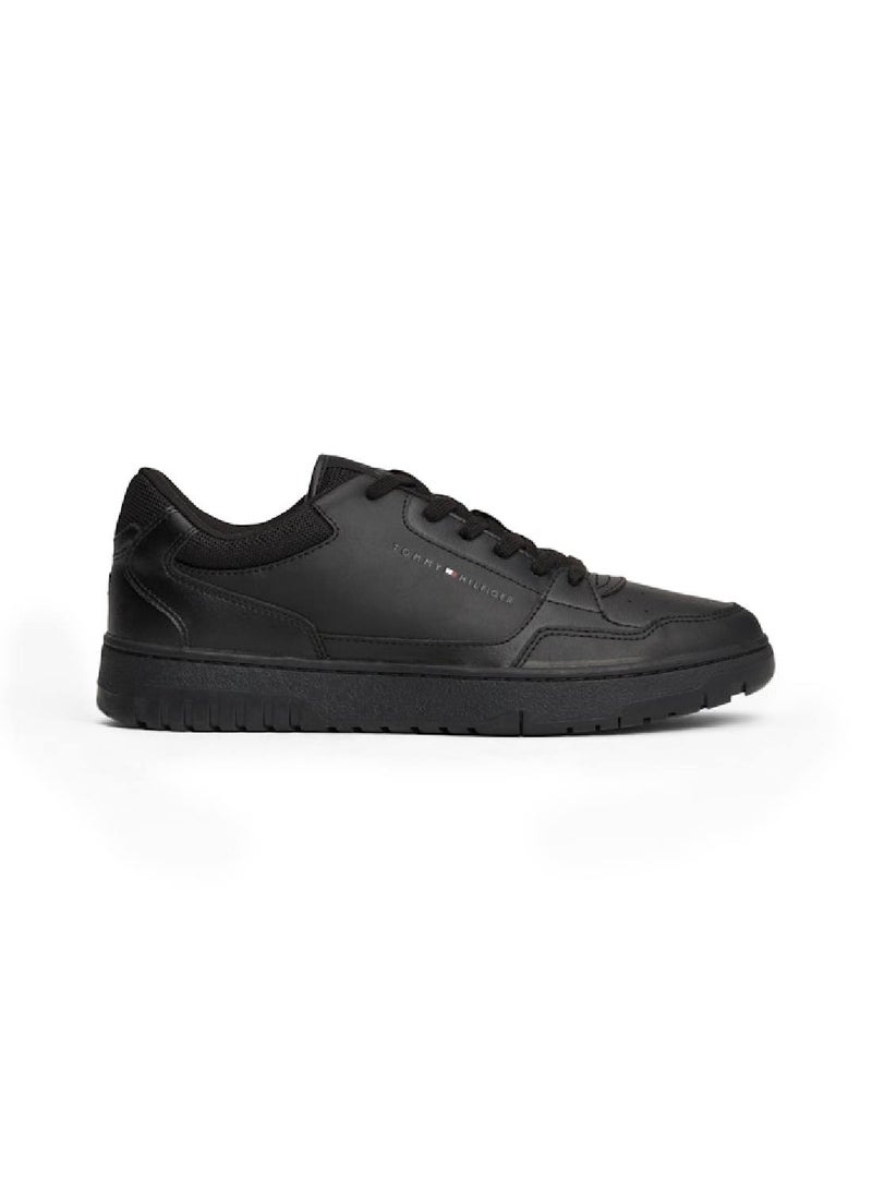 Men's Leather Basketball Trainers -  Leather mix upper, Black