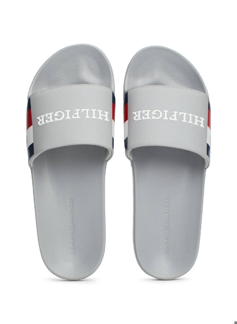 Men's Pool Slides - Polyester, Grey