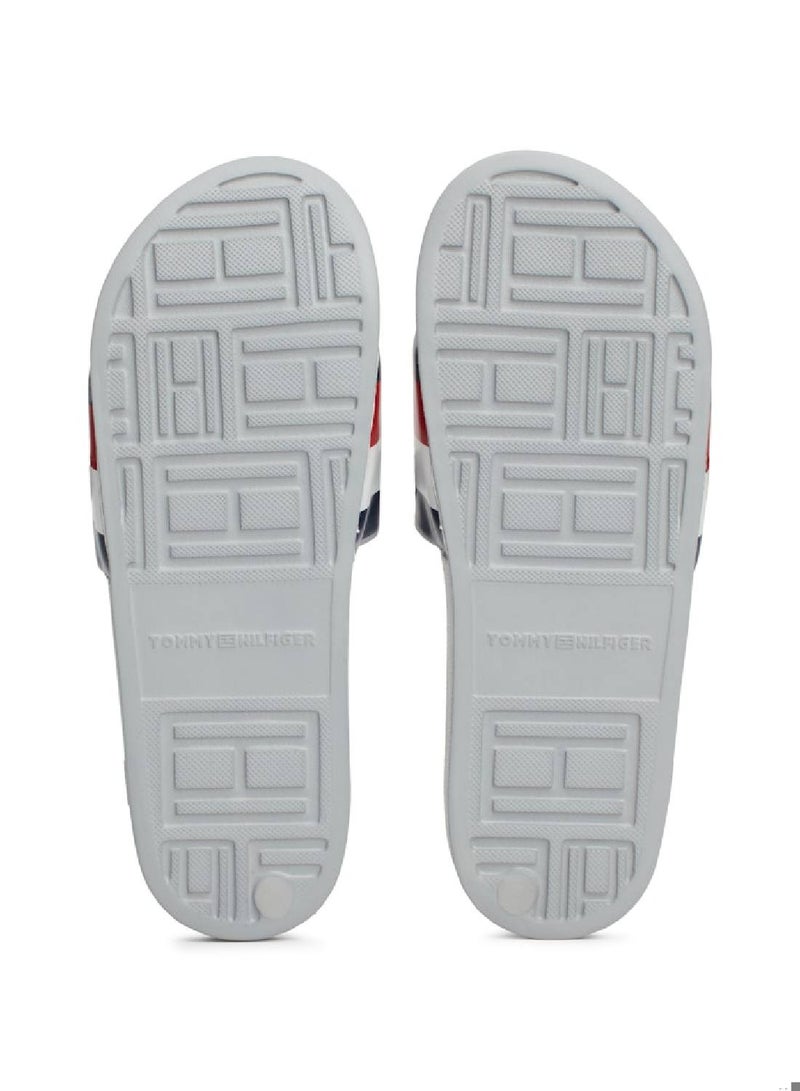 Men's Pool Slides - Polyester, Grey