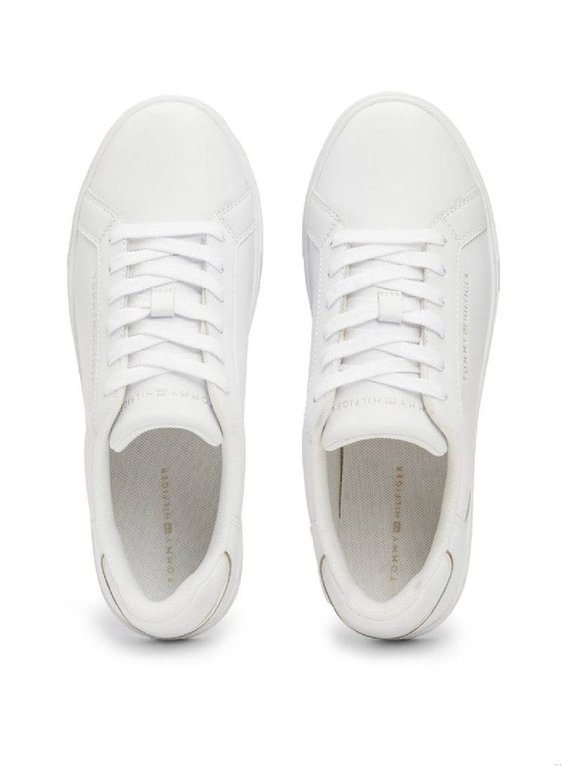 Women's Essential Court Sneakers Low Top - Leather, White