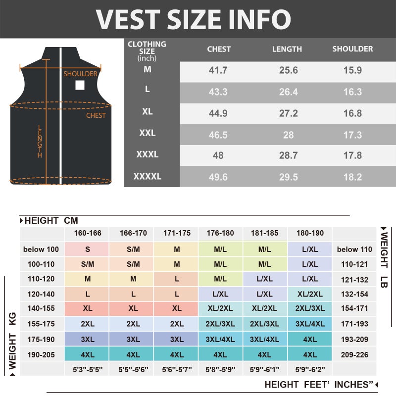 USB Interface Smart Heating Vest black