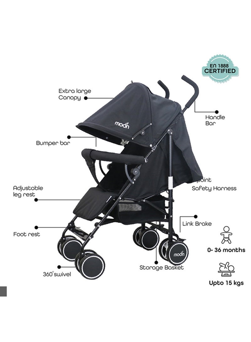 Strek Stroller - Dark Grey/Black