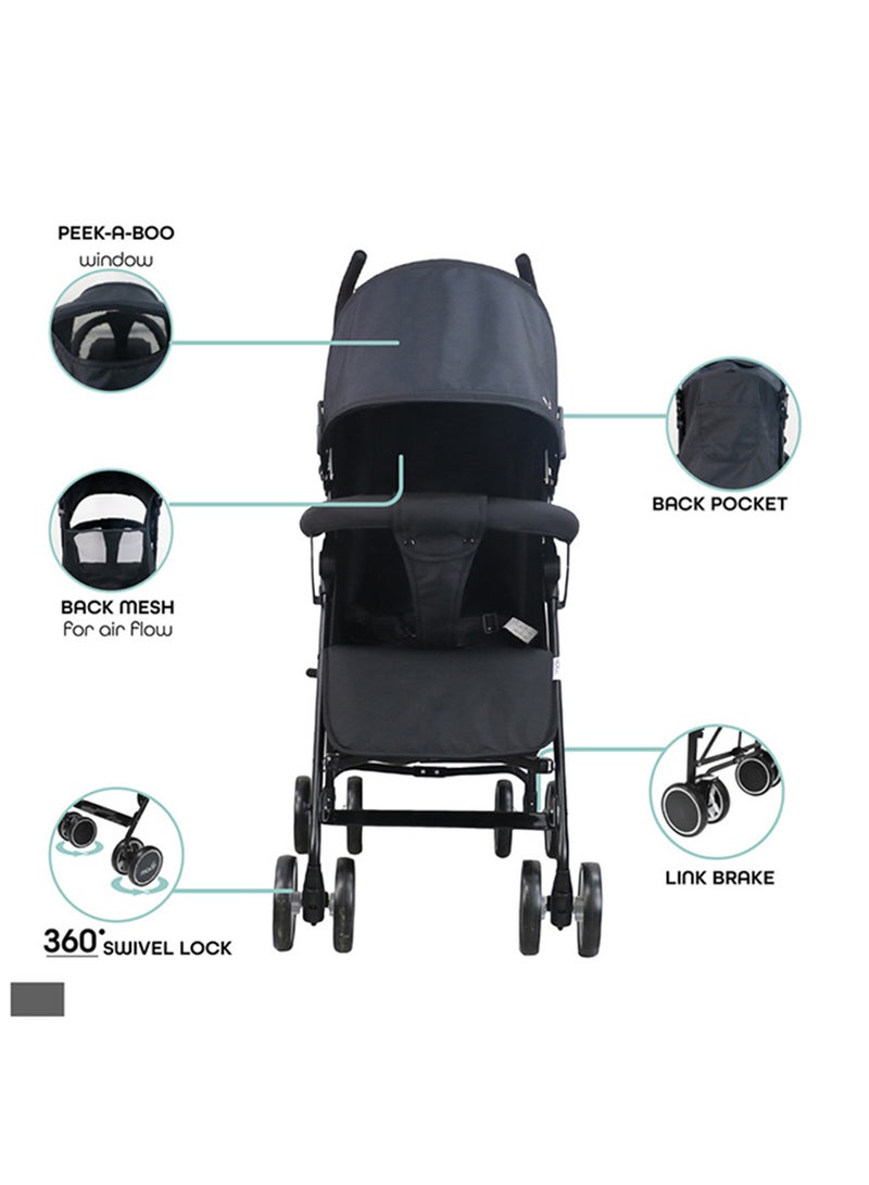 Strek Stroller - Dark Grey/Black