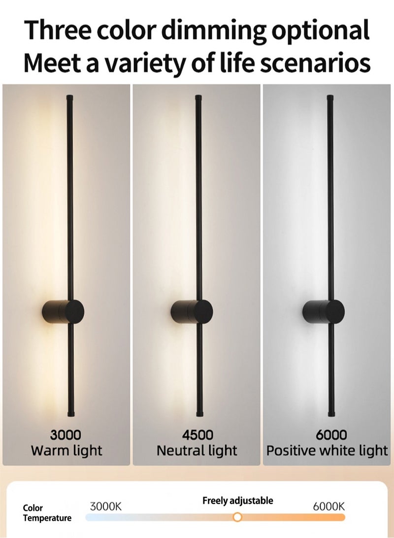 （Tricolour light-60CM-Rotate）Modern wall lights Home appliances Nordic style long lumen home decoration Bedroom dining room TV wall lighting fixtures,wall lamp ,rotate