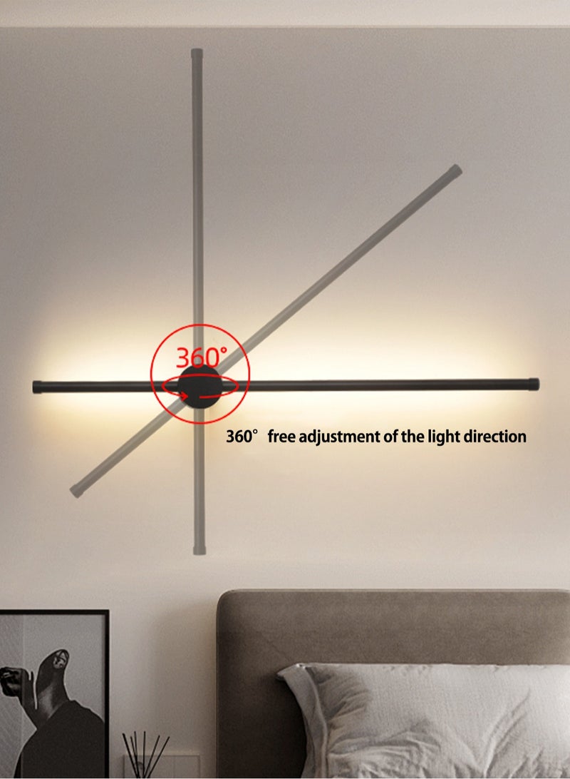 （Tricolour light-60CM-Rotate）Modern wall lights Home appliances Nordic style long lumen home decoration Bedroom dining room TV wall lighting fixtures,wall lamp ,rotate