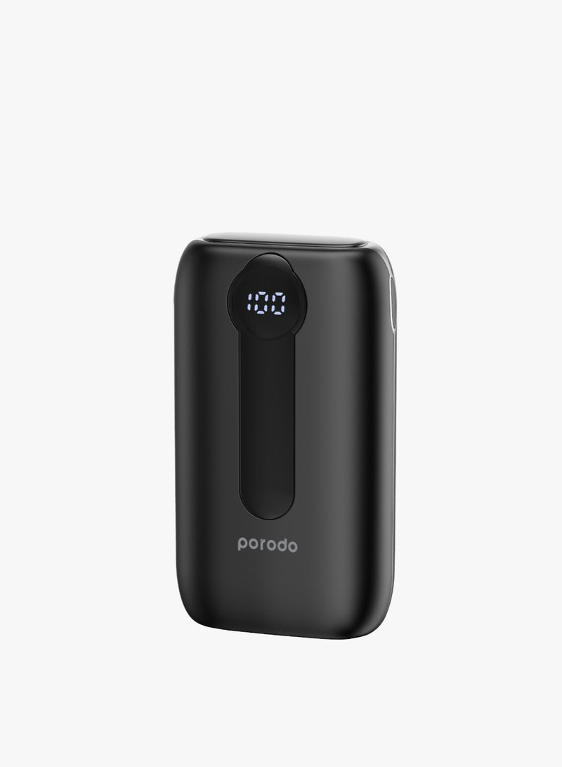 4in1 Station 10000mAh PD20W Power Bank with inbuilt cable Type-C and Lighting - Black